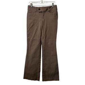 Banana Republic Khaki‎ Tan Striped Ryan Fit Wide Leg Dress Pants Size 4 Preppy